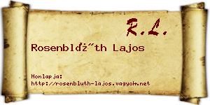 Rosenblüth Lajos névjegykártya
