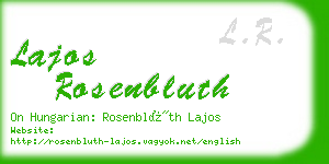 lajos rosenbluth business card